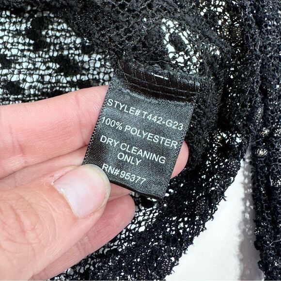 Sanctuary black and gold sheer long sleeve top L - Picture 5 of 10